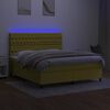 vidaXL Box spring postel s matrac&iacute; a LED zelen&aacute; 160x200 cm textil