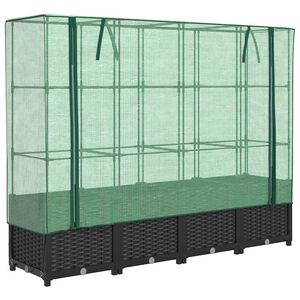 vidaXL Vyv&yacute;&scaron;en&yacute; z&aacute;hon s krytem na sklen&iacute;k, ratanov&yacute; vzhled 160x40x138 cm
