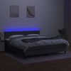 vidaXL Box spring postel s matrac&iacute; a LED tmavě &scaron;ed&aacute; 160x200 cm textil