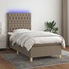 vidaXL Box spring postel s matrac&iacute; a LED taupe 90x200 cm textil