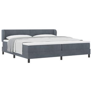vidaXL Postel s boxspringem s čelo Tmavě &scaron;ed&aacute; 200 x 200 cm samet