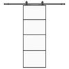 vidaXL Posuvn&eacute; dveře se sadou kov&aacute;n&iacute; čern&eacute; 76x205 cm ESG Glass