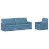 vidaXL Set pohovek 2 pcs Modr&aacute; Žebrovan&aacute; l&aacute;tka