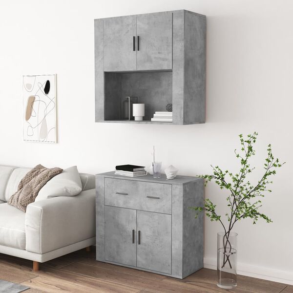 vidaXL Skř&iacute;ň highboard betonově &scaron;ed&aacute; kompozitn&iacute; dřevo