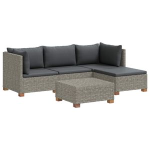 vidaXL 5 ks Ratanov&aacute; lounge souprava s pol&scaron;t&aacute;ři GENDT Př&iacute;rodn&iacute; ratan