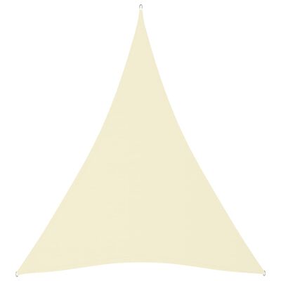 vidaXL Stínící plachta oxfordská látka trojúhelníková 5x7x7 m krémová
