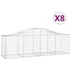 vidaXL Klenut&eacute; gabionov&eacute; ko&scaron;e 8 ks 200x50x60/80 cm pozinkovan&eacute; železo