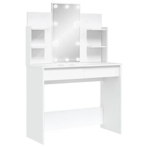 vidaXL Toaletn&iacute; stolek s LED osvětlen&iacute;m b&iacute;l&yacute; 96 x 40 x 142 cm