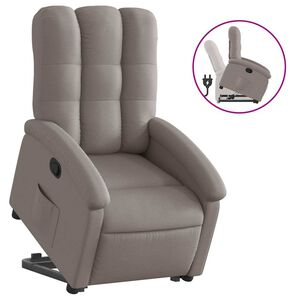 vidaXL Zvedac&iacute; polohovac&iacute; křeslo taupe textil