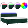 vidaXL Box spring postel s matrac&iacute; a LED tmavě zelen&aacute; 180x200 cm samet