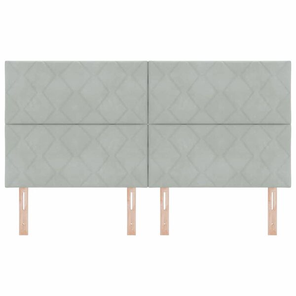 vidaXL Čelo postele Světle &scaron;ed&aacute; 180 cm samet