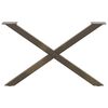 vidaXL Nohy konferenčn&iacute;ho stolku ve tvaru X, 2 ks, př&iacute;rodn&iacute; ocel, 70 x (42-43) cm, ocel