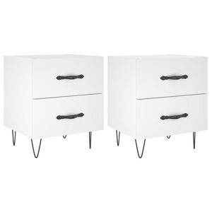 vidaXL Nočn&iacute; stolky 2 ks b&iacute;l&eacute; 40 x 35 x 47,5 cm kompozitn&iacute; dřevo