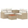 vidaXL Set pohovek 6 ks Beige a kr&eacute;mov&aacute; b&iacute;l&aacute; Poly ratan a ocel