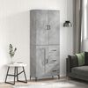 vidaXL Skř&iacute;ň highboard betonově &scaron;ed&aacute; 69,5x34x180 cm kompozitn&iacute; dřevo