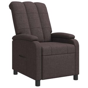 vidaXL Křeslo s funkc&iacute; ležen&iacute; Tmavě hněd&aacute; Textil