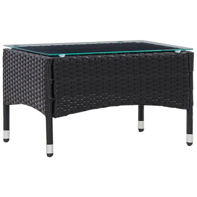 vidaXL Konferenční stolek černý 60 x 40 x 36 cm polyratan