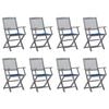 vidaXL Skl&aacute;dac&iacute; zahradn&iacute; židle s podu&scaron;kami 8 ks masivn&iacute; ak&aacute;cie