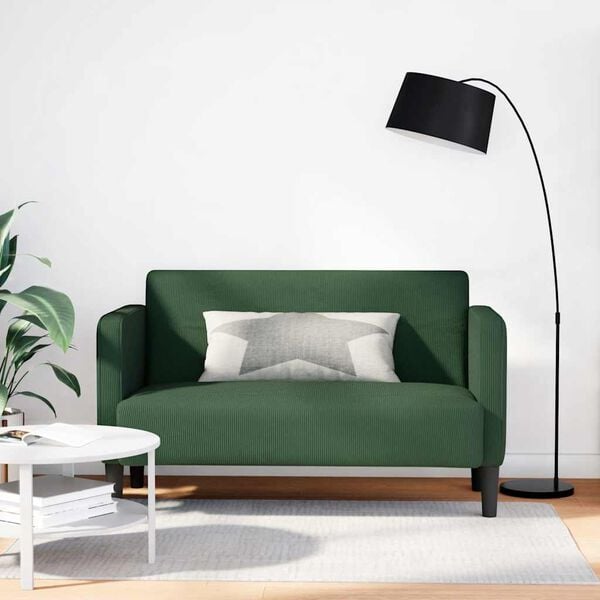 vidaXL Loveseat Sofa tmavě zelen&aacute; 109 cm man&scaron;estrov&aacute; tkanina