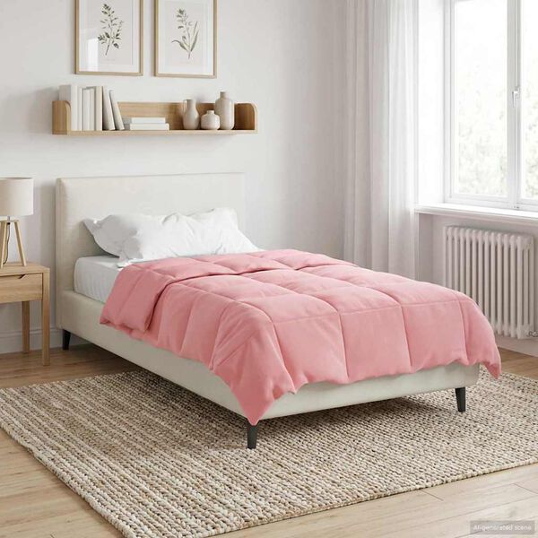 vidaXL Celoročn&iacute; přikr&yacute;vka &Scaron;něrov&aacute;n Růžov&aacute; 140 x 200 cm Mikrovl&aacute;kno