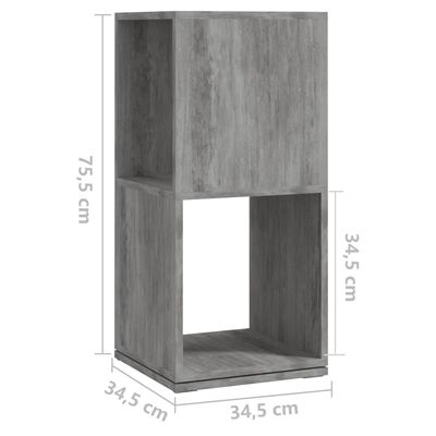 vidaXL Otočná skříňka betonově šedá 34,5x34,5x75,5 cm dřevotříska