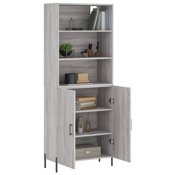 vidaXL Skř&iacute;ň highboard &scaron;ed&aacute; sonoma 69,5 x 34 x 180 cm kompozitn&iacute; dřevo