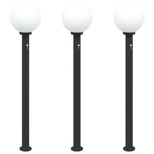 vidaXL Sloupkov&aacute; světla se senzorem 3 ks 120 cm čern&aacute; IP44