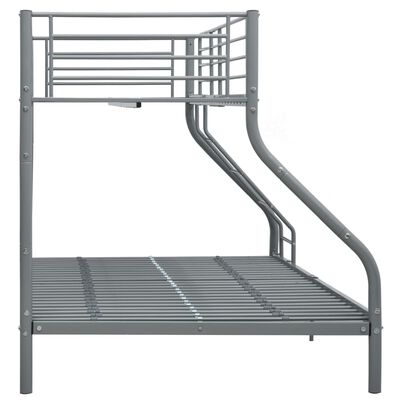 vidaXL Rám poschoďové postele šedý kov 140 x 200 / 90 x 200 cm