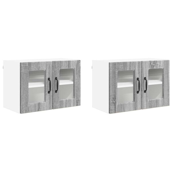 vidaXL Kuchyňsk&aacute; skř&iacute;ň s polic&iacute; 2 pcs &Scaron;ed&aacute; Sonoma 60 x 31 x 40 cm