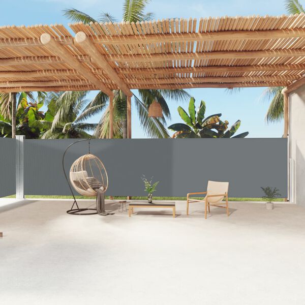 vidaXL Zatahovací boční markýza antracitová 180 x 1 200 cm