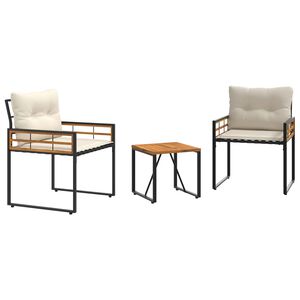 vidaXL Sada venkovního nábytku s polštářem 3 pcs Krémová