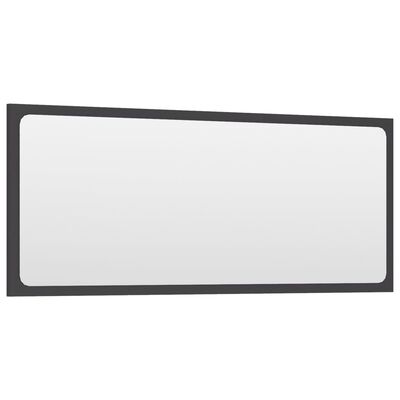 vidaXL Koupelnové zrcadlo šedé 90 x 1,5 x 37 cm dřevotříska