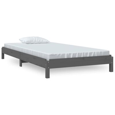 vidaXL Stohovatelná postel šedá 75 x 190 cm masivní borovice