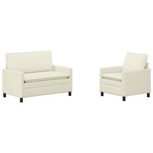 vidaXL Set pohovek 2 ks Kr&eacute;mov&aacute; Textil