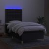 vidaXL Box spring postel s matrac&iacute; a LED čern&aacute; 80 x 200 cm textil