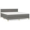 vidaXL Box spring postel s matrac&iacute; tmavě &scaron;ed&aacute; 180x200 cm textil