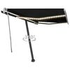 vidaXL Ručně zatahovac&iacute; mark&yacute;za s LED světlem 300 x 250 cm antracitov&aacute;