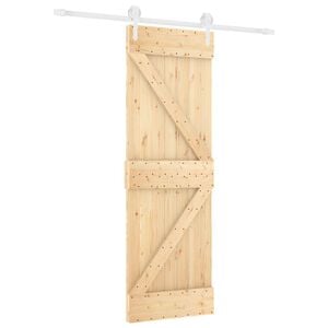 vidaXL Posuvn&eacute; dveře Př&iacute;rodn&iacute; a b&iacute;l&aacute; 70 x 210 cm Masivn&iacute; borov&eacute; dřevo