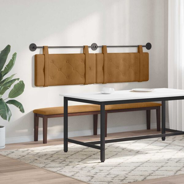 vidaXL Z&aacute;věsn&aacute; čeln&iacute; deska N&aacute;stěnn&yacute; Hněd&aacute; 190 x 55 x 5 cm samet