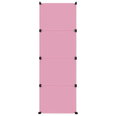 vidaXL Dětská modulární skříň s 12 úložnými boxy růžová PP