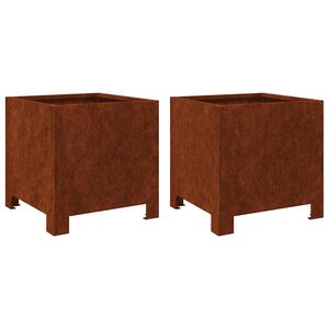 vidaXL Zahradn&iacute; truhl&iacute;ky 2 ks 30x30x30 cm povětrnostně odoln&aacute; ocel