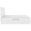 vidaXL Postel s &uacute;ložn&yacute;m prostorem a LED osvětlen&iacute;m s čelo &Uacute;plně b&iacute;l&aacute;