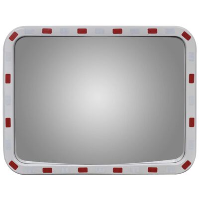Dopravní vypouklé zrcadlo obdélníkové 60 x 80 cm s odrazkami