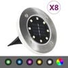 vidaXL Sol&aacute;rn&iacute; světlo k zap&iacute;chnut&iacute; do země 8 ks LED RGB barva