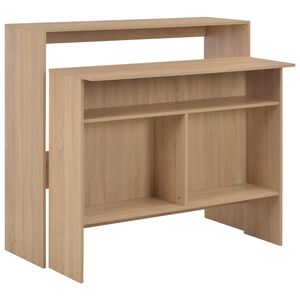 vidaXL Barov&yacute; stůl se 2 stoln&iacute;mi deskami dub 130 x 40 x 120 cm