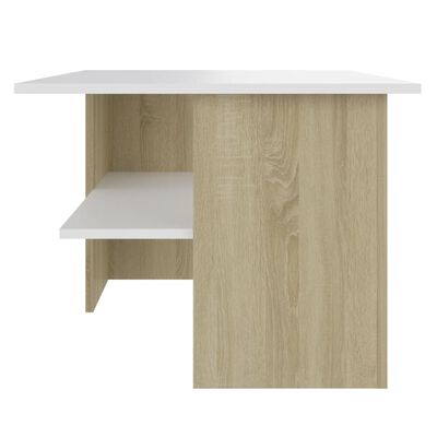 vidaXL Konferenční stolek bílý a dub sonoma 90x60x46,5 cm dřevotříska