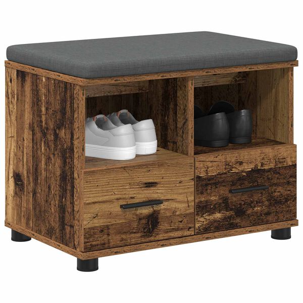 vidaXL Chodbičkov&aacute; lavice s pol&scaron;t&aacute;řem Star&eacute; dřevo 60 x 38 x 46 cm