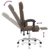 vidaXL Masážní polohovací kancelářské křeslo hnědé textil