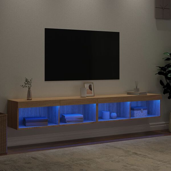 vidaXL TV skř&iacute;ňky s LED osvětlen&iacute;m 2 ks dub sonoma 100 x 30 x 30 cm