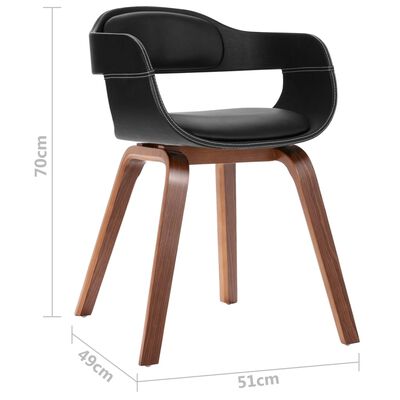 vidaXL Jídelní židle ohýbané dřevo a umělá kůže